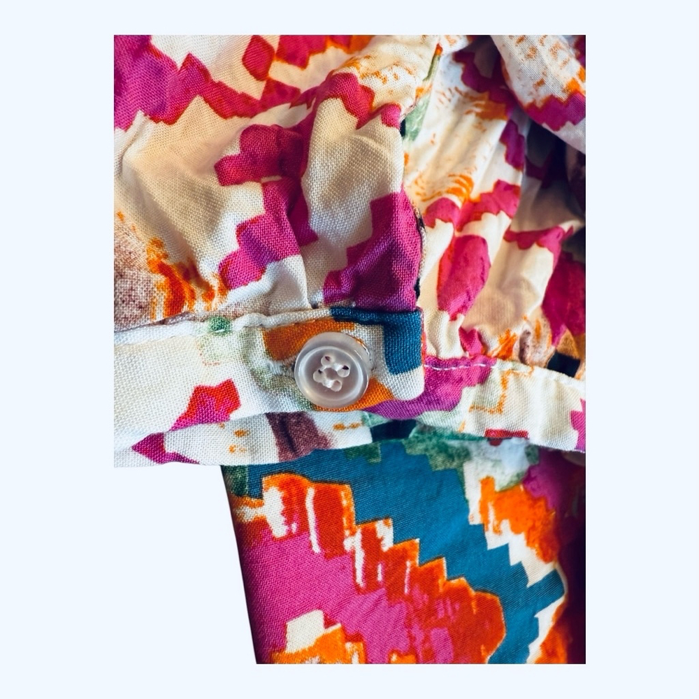 Christian Siriano New York Blouse Top Size 1X Multi-color Geo Print - Picture 4 of 10